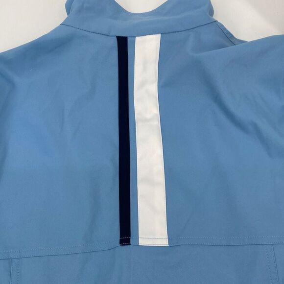 New Nike Play Up Lightweight Windbreaker Jacket Full Zip Pockets Blue White Larg - Picture 10 of 15